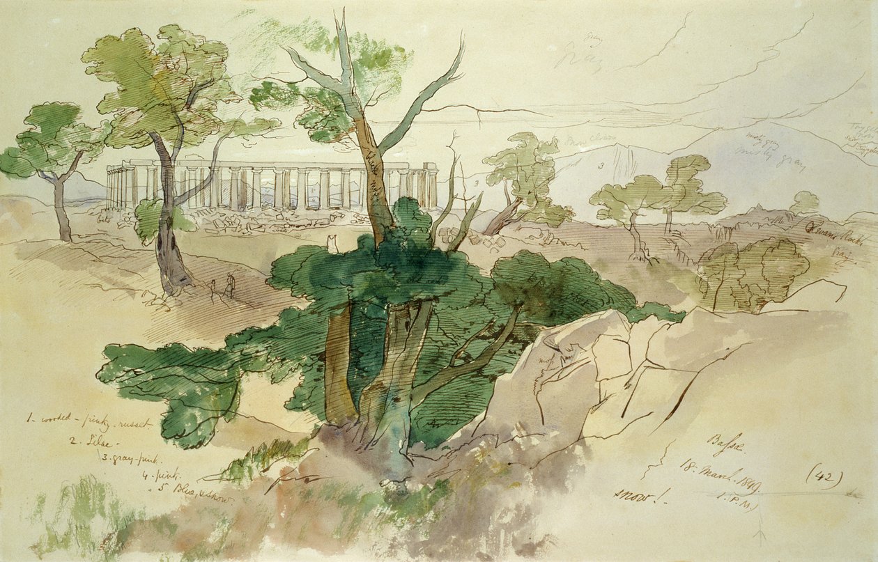 Temple à Bassae, 1849 - Edward Lear