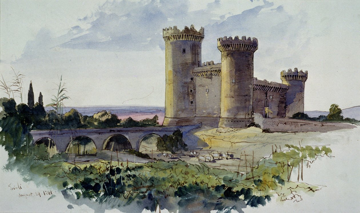 Tivoli, XIXe siècle (aquarelle) - Edward Lear