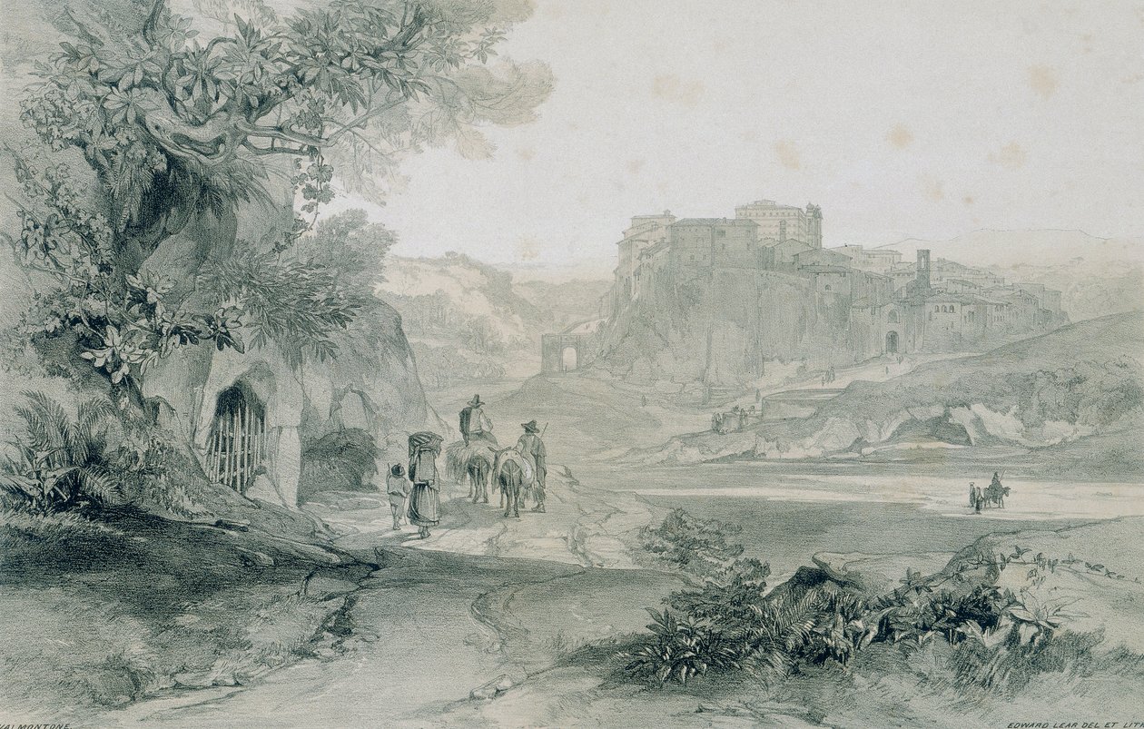Ville et palais de Valmontone - Edward Lear