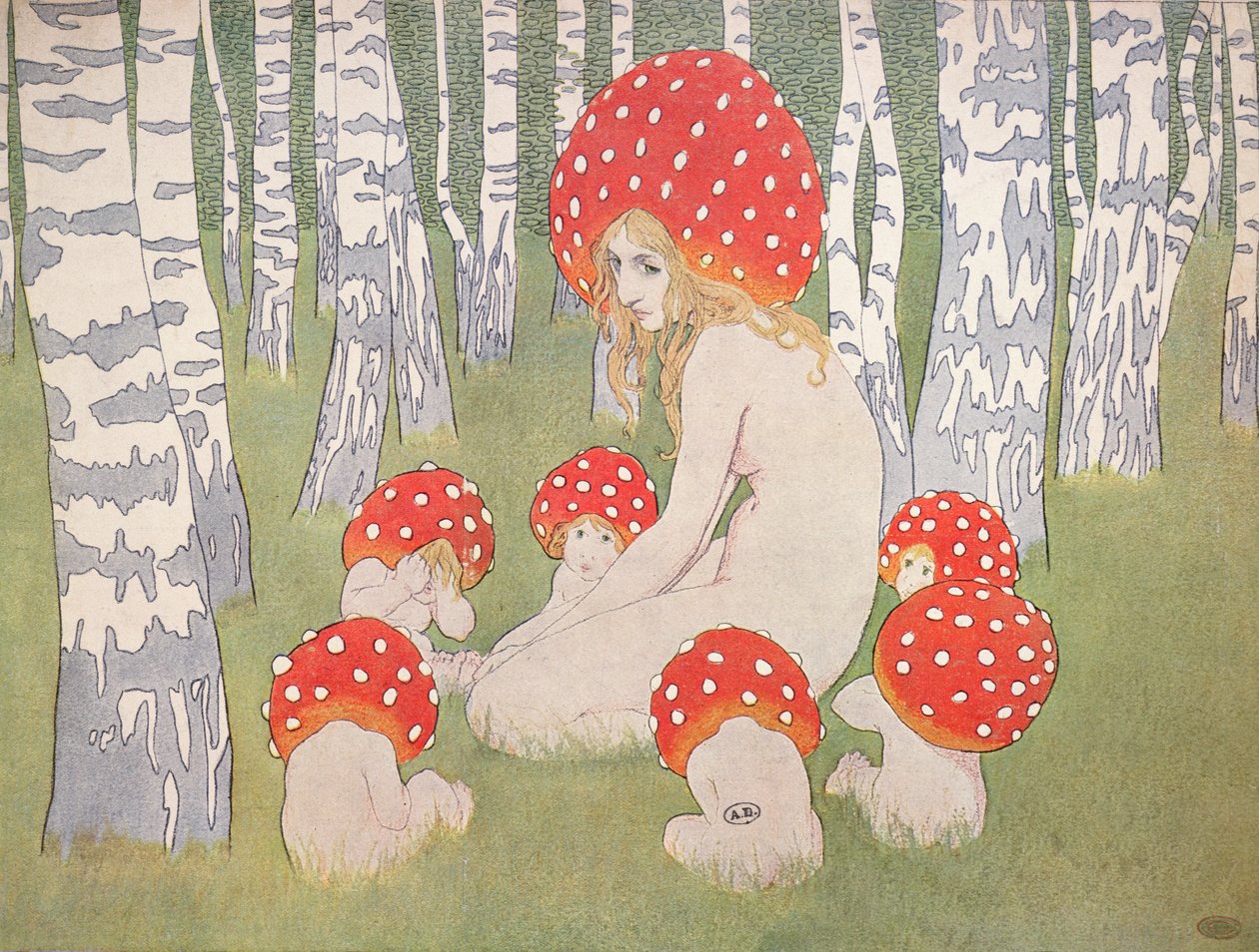 Mère Champignon avec ses enfants, vers 1900 - Edward Okun