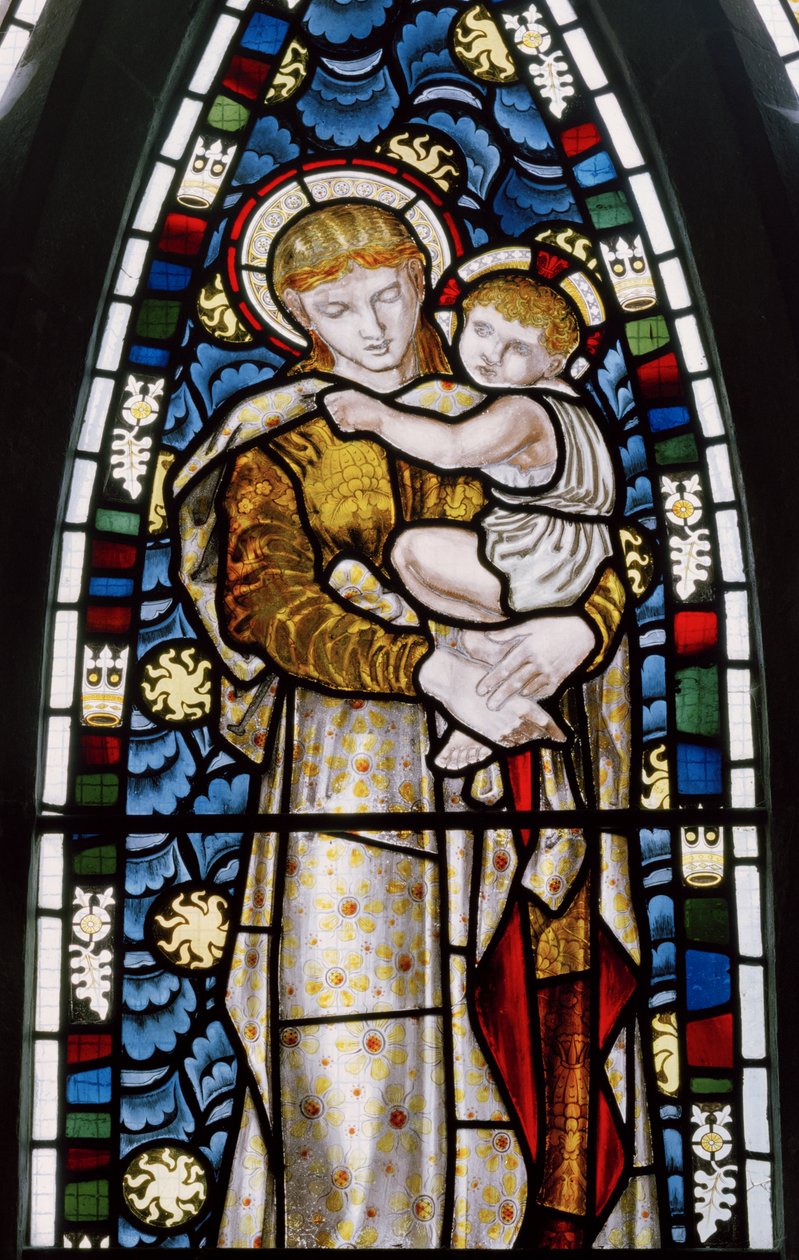 Tilehurst, St Michael, Morris Marshall & Faulkner & Co, William Morris, Edward Burne-Jones, Madonna et enfant - Edward and Morris Burne Jones