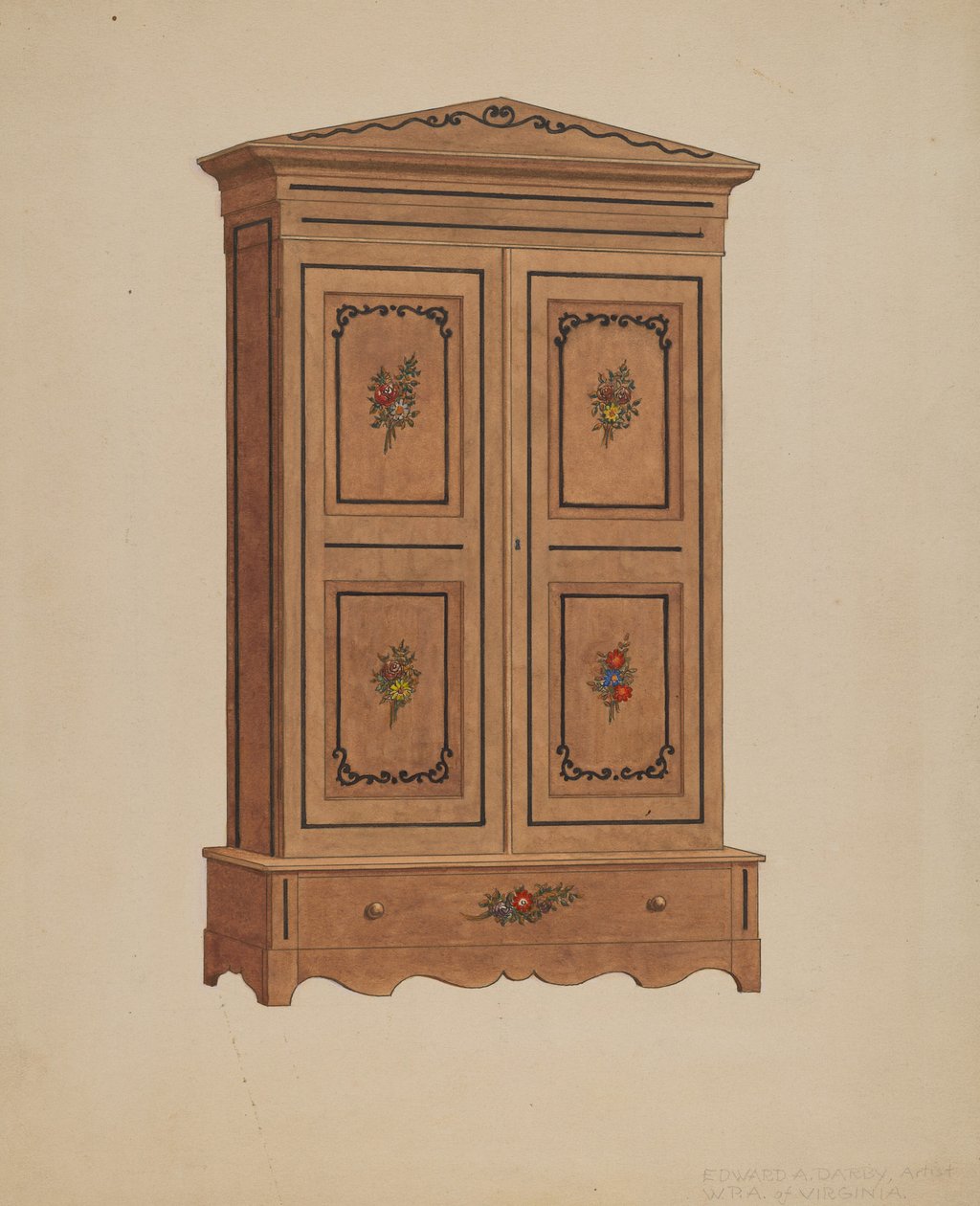 Armoire peinte - Edward A. Darby