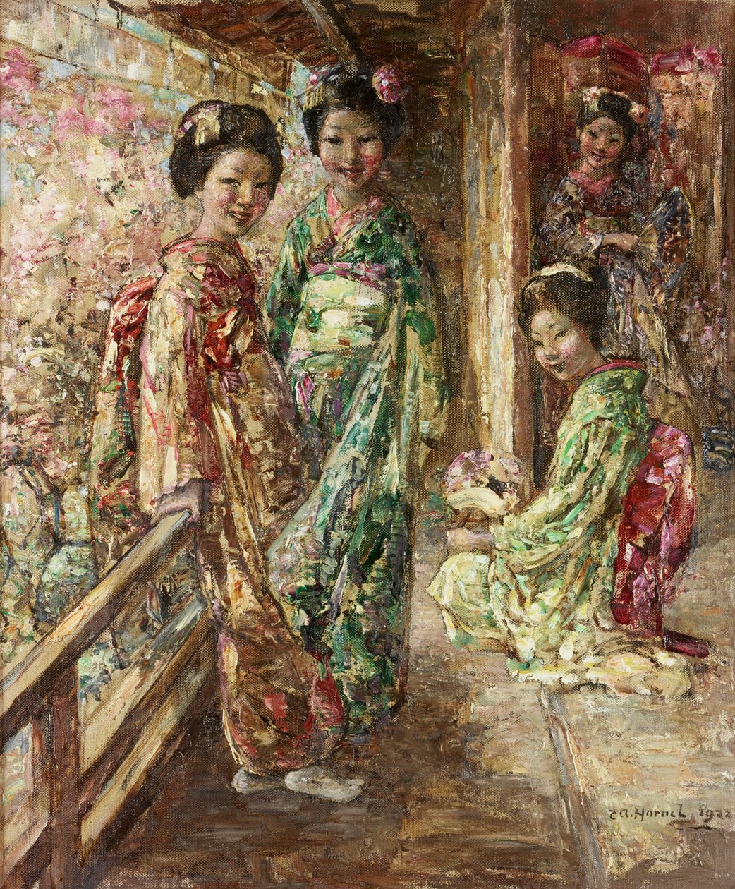 Dans un jardin japonais - Edward Atkinson Hornel