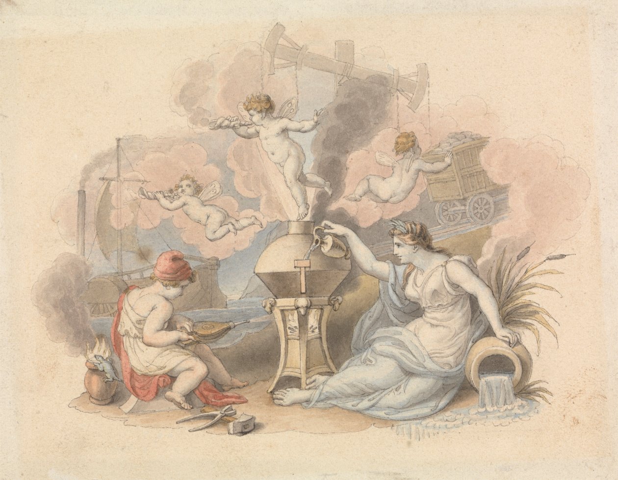 Allégorie de la vapeur - Edward Francis Burney