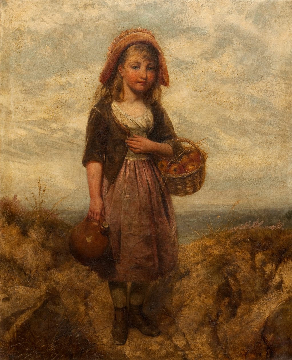 Fille avec un Panier de Pommes - Edward John Cobbett