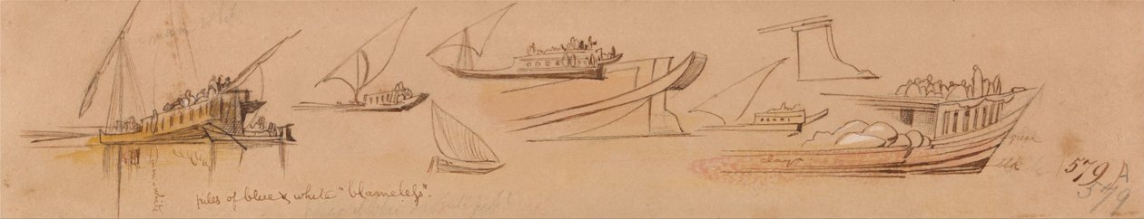 Bateaux sur le Nil - Edward Lear