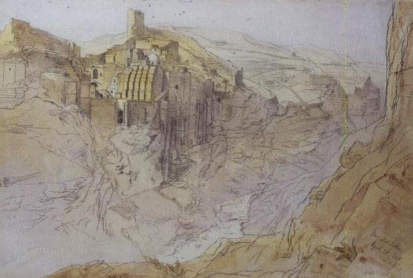 Dar Mar Sabbas, Palestine - Edward Lear