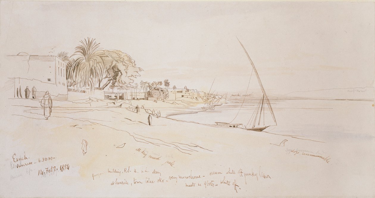 Esneh, Égypte, 1854 - Edward Lear