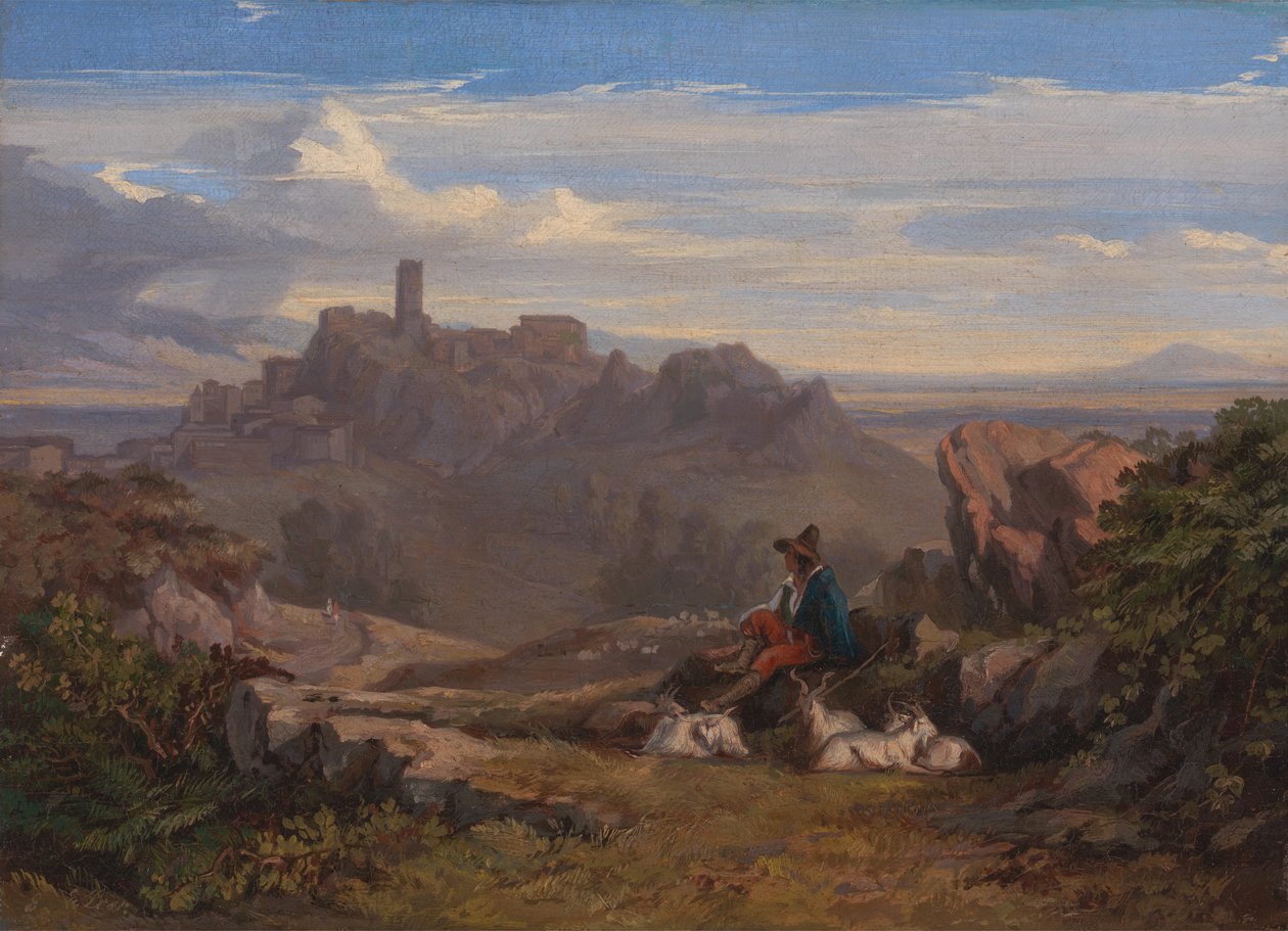 Paysage avec chevrier, vers 1842 - Edward Lear