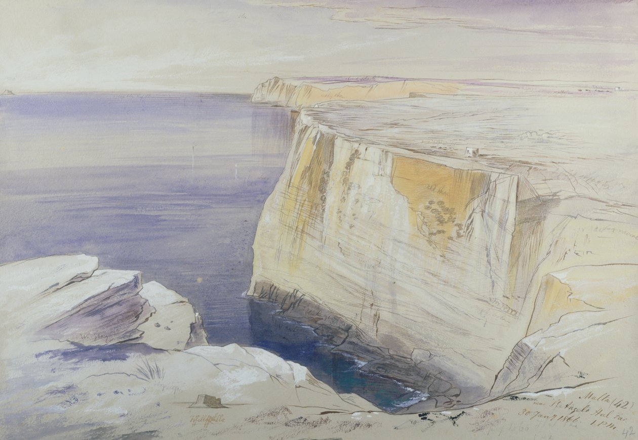 Malte, près de St. Angelo Hal Far - Edward Lear