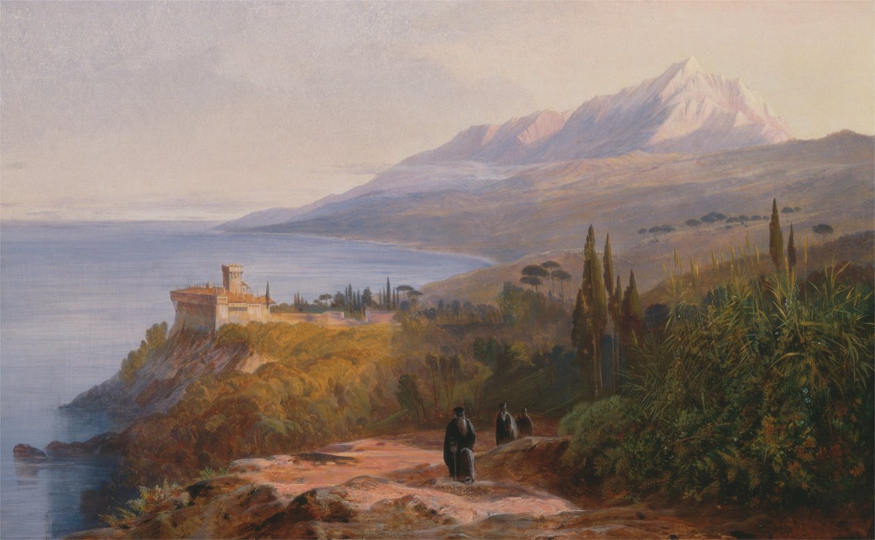 Le Mont Athos et le monastère de Stavronikétes - Edward Lear