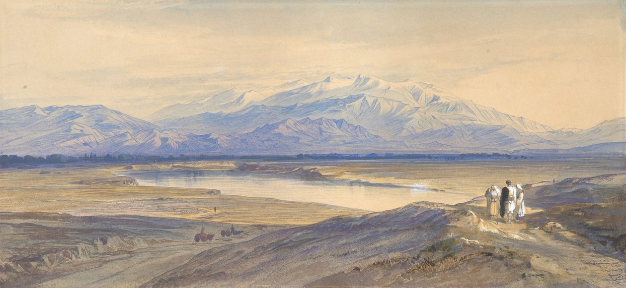 Mont Olympe depuis Larissa, Thessalie, Grèce - Edward Lear