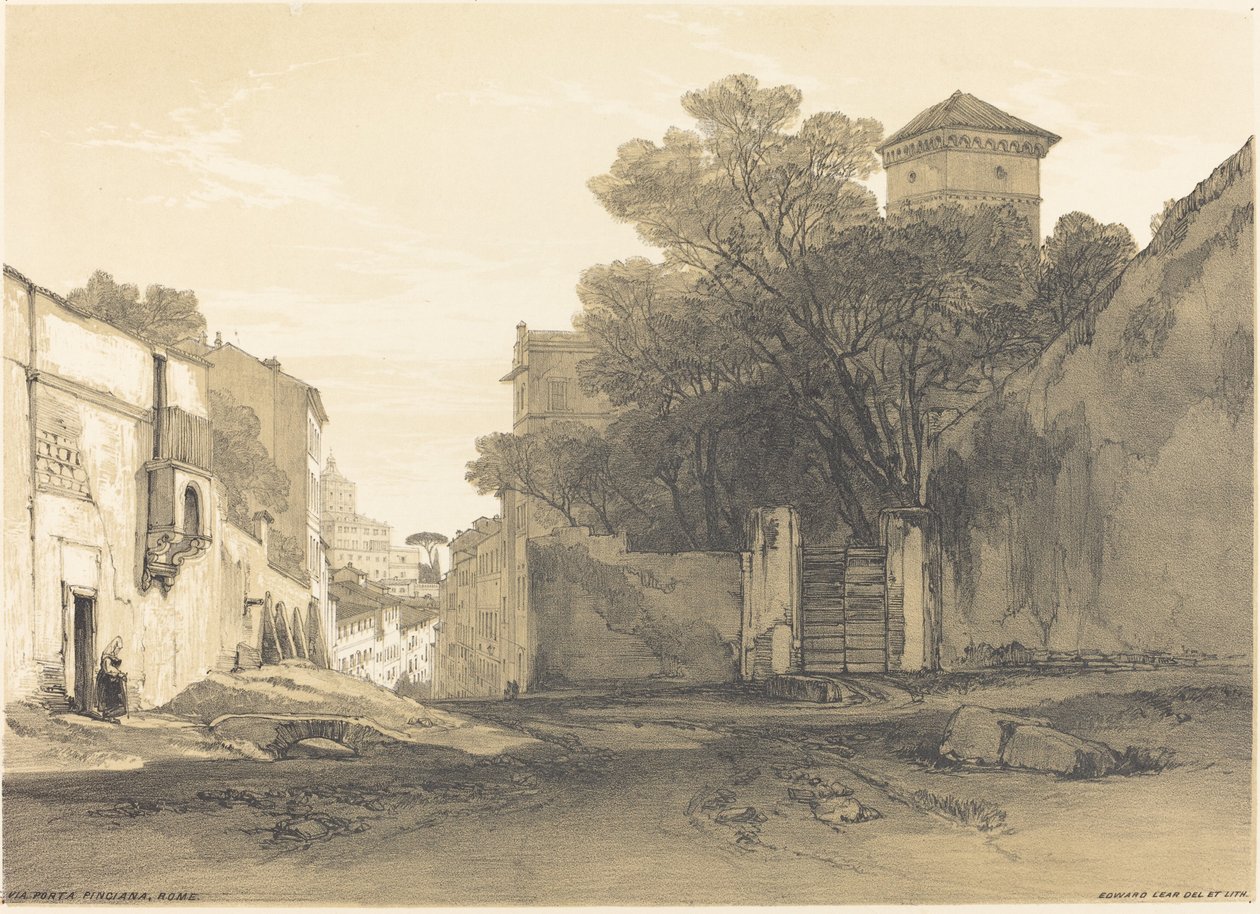 Via Porta Pinciana, Rome - Edward Lear