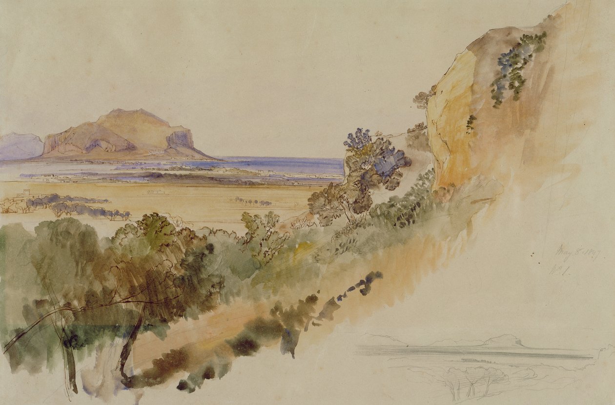 Vue près de Palerme - Edward Lear