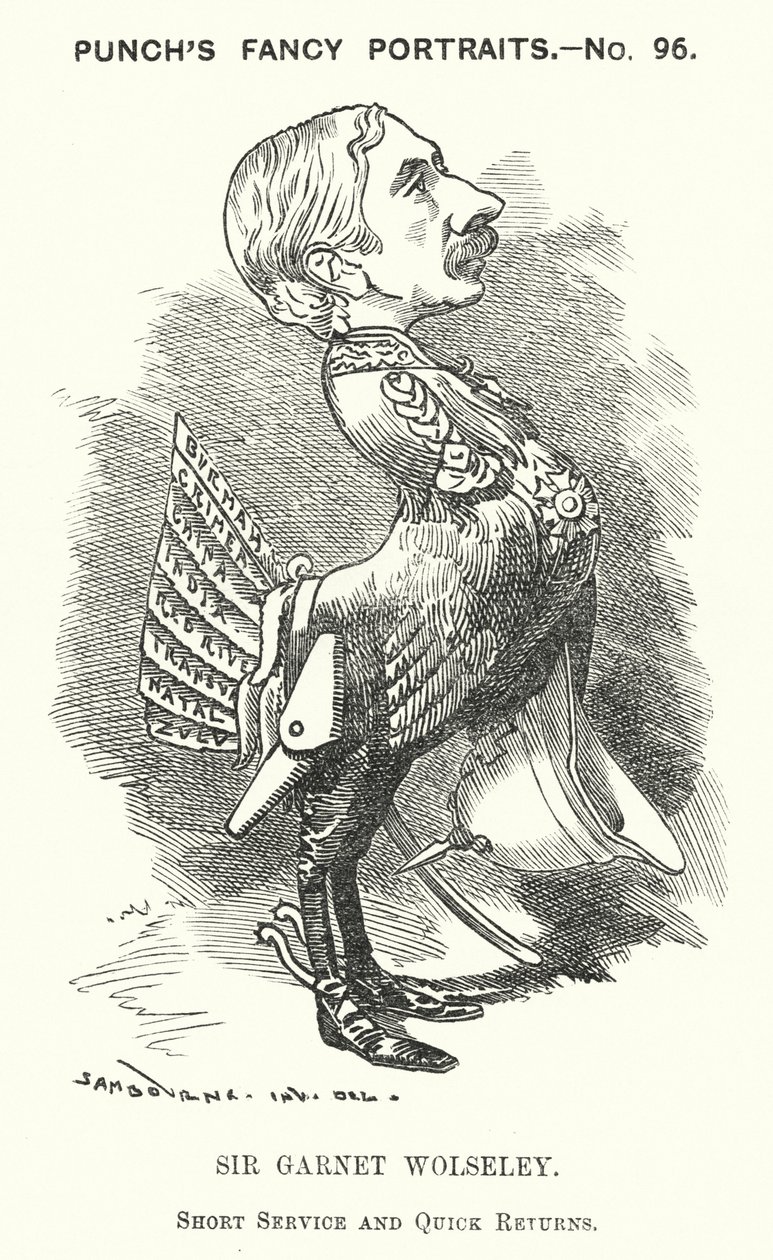 Caricature de Punch : Garnet Wolseley - Edward Linley (after) Sambourne