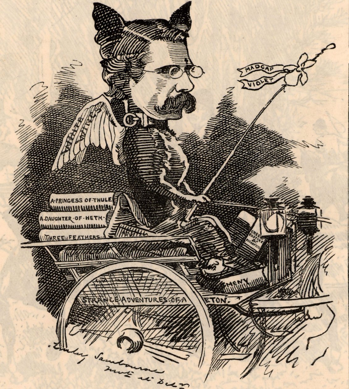 Caricature de William Black - Edward Linley Sambourne