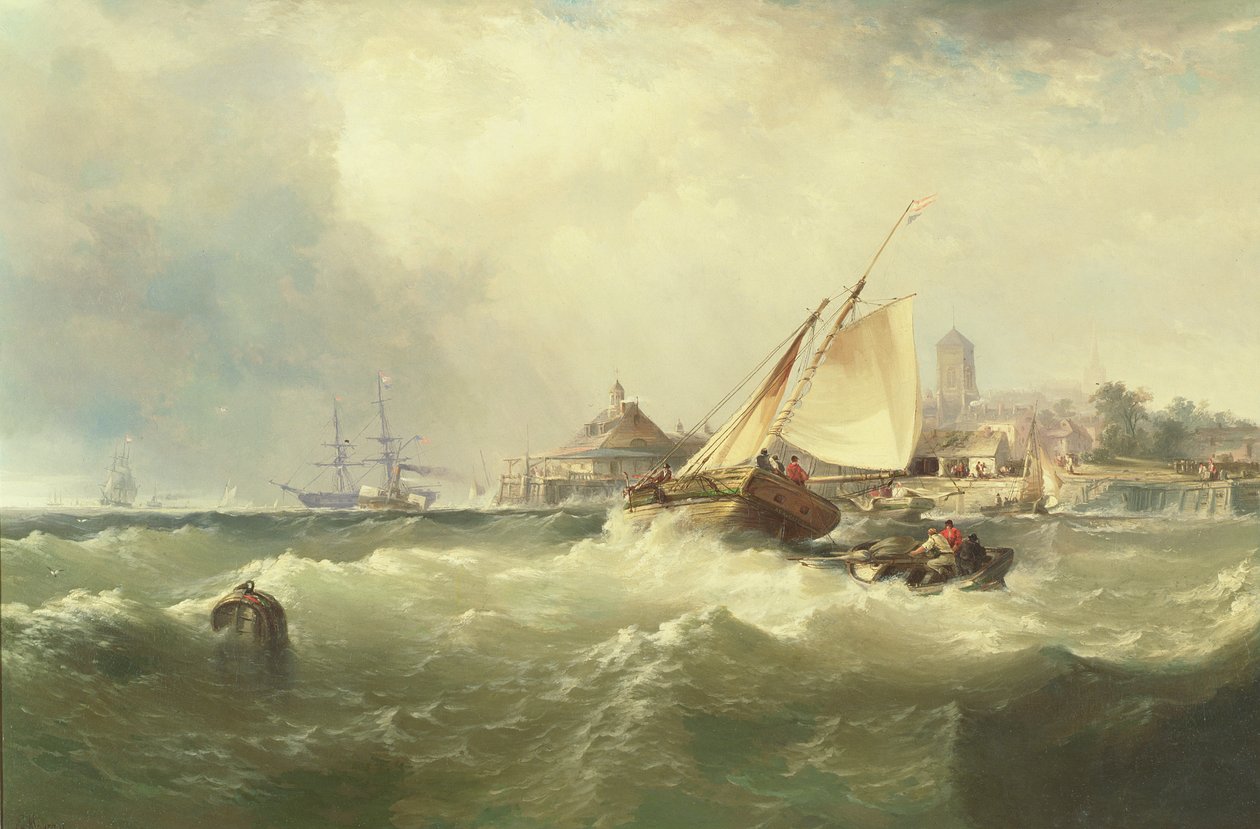 New Castle sur le Delaware - Edward Moran