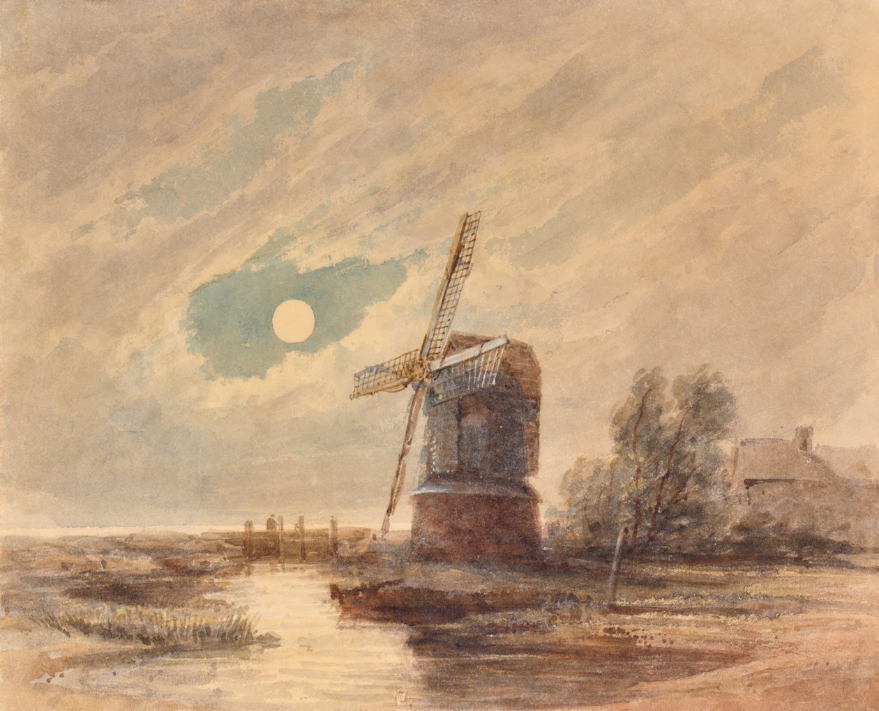 Paysage avec moulin à vent - Edward Pretty
