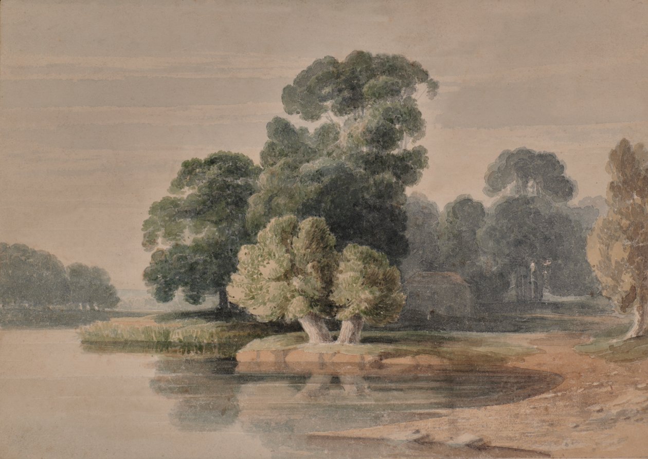 Paysage avec rivière ou lac - Edward Pretty