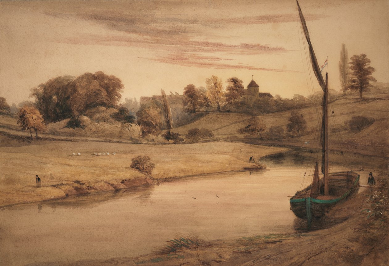 Église de Nettlestead, Kent depuis Bow Bridge - Edward Pretty