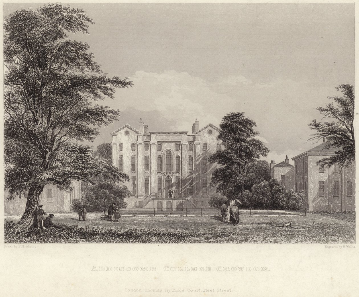 Addiscombe College à Croydon (gravure) - Edward Pritchett