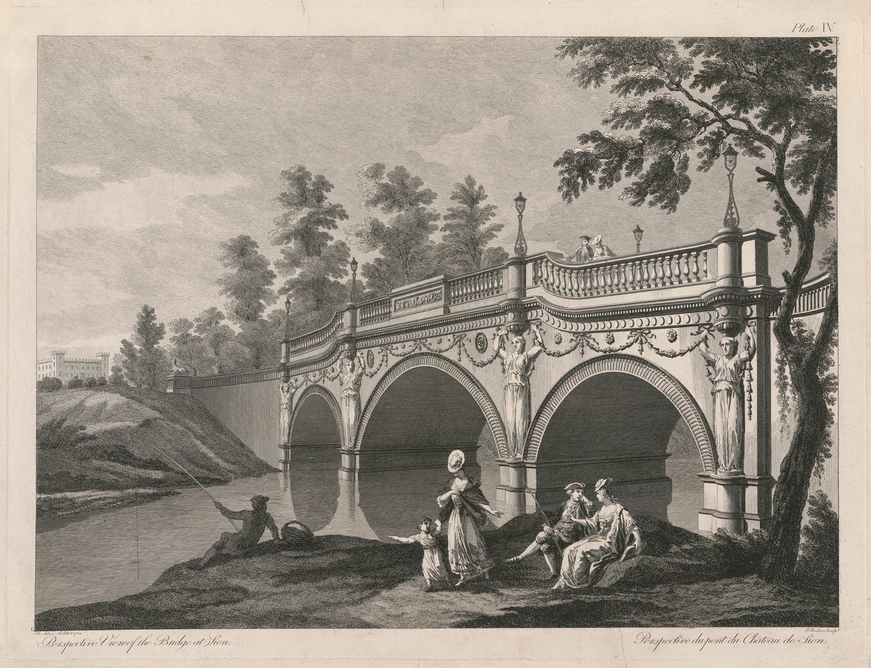 Vue en perspective du pont à Sion - Edward Rooker