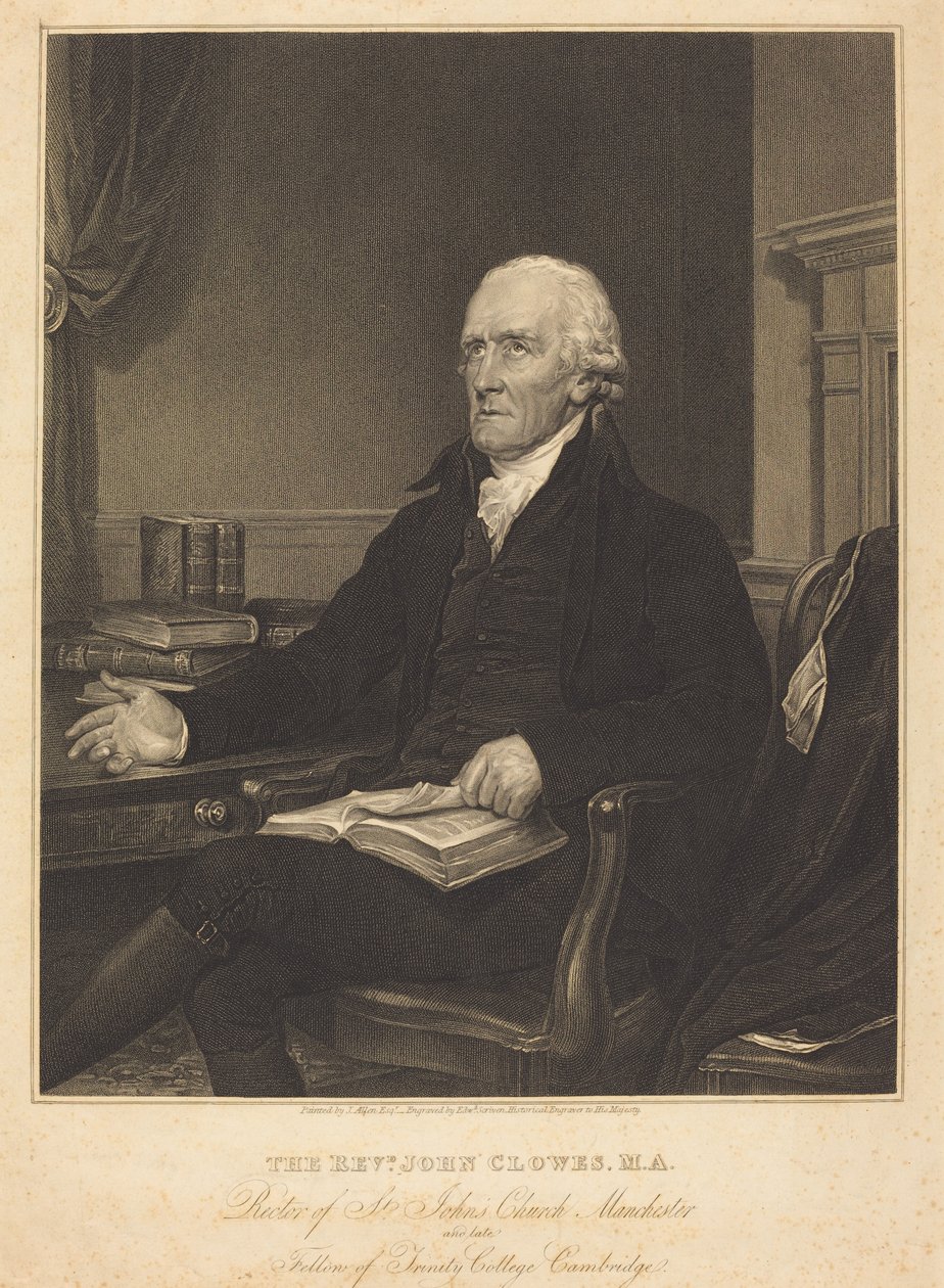 Rév. John Clowes - Edward Scriven after Joseph Allen