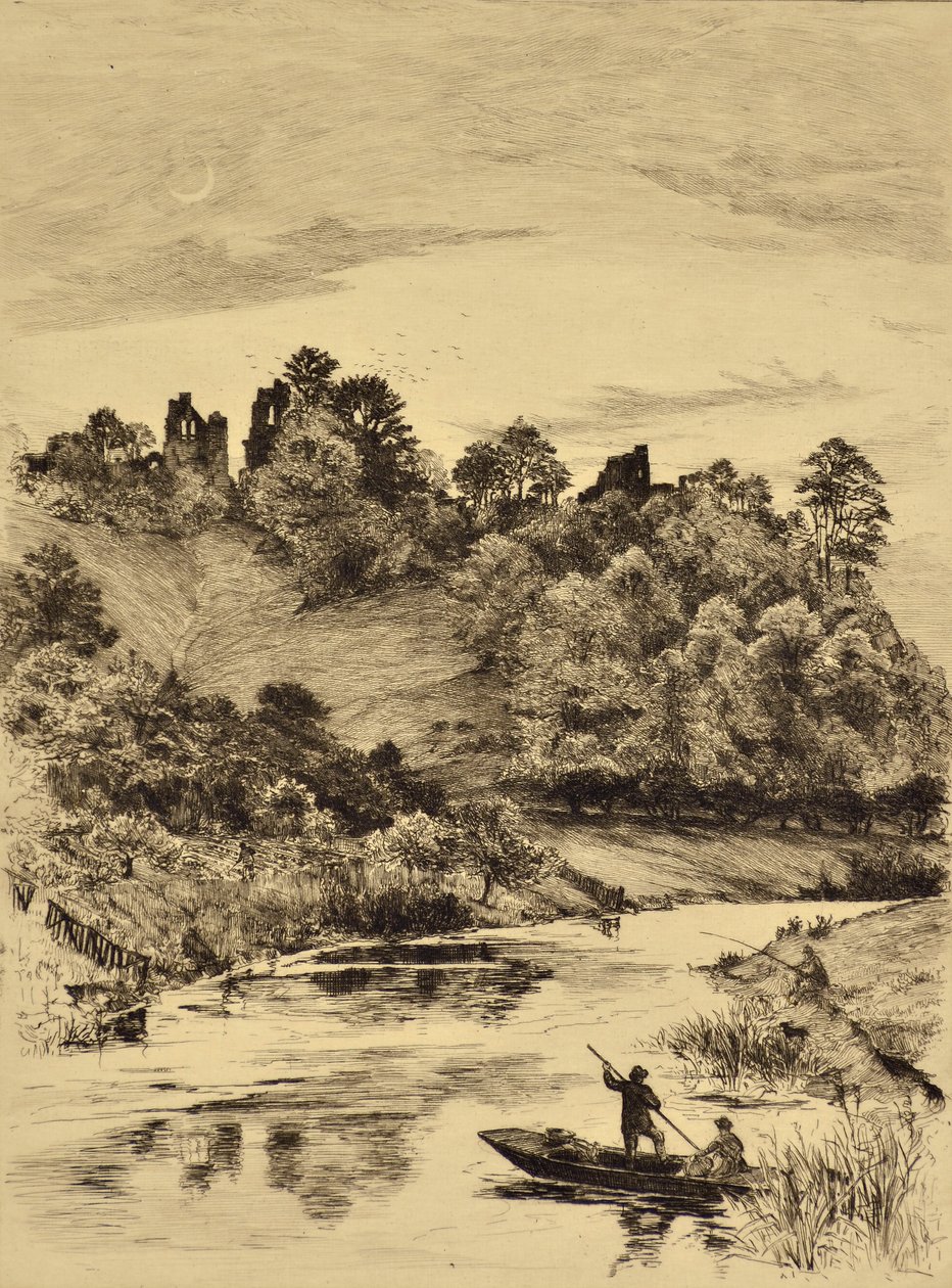 La Colombe : Château de Tutbury, vers 1880 (gravure) - Edward Slocombe