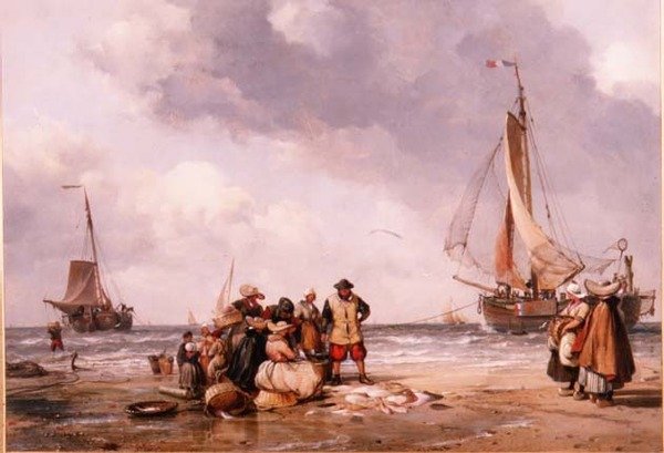 Pêcheurs comptant la prise - Edward William Cooke