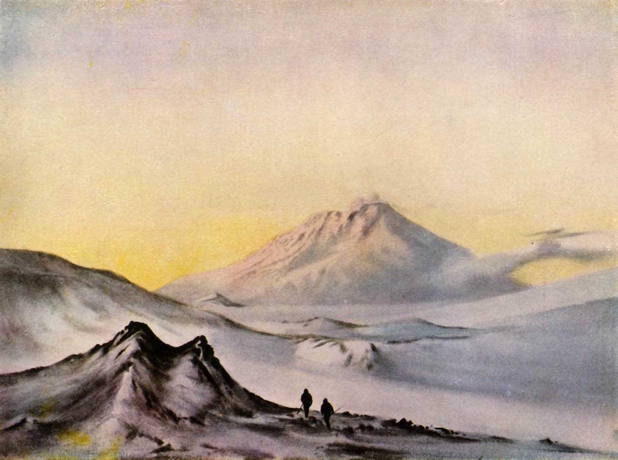Mont Erebus depuis Hut Point - Edward Wilson