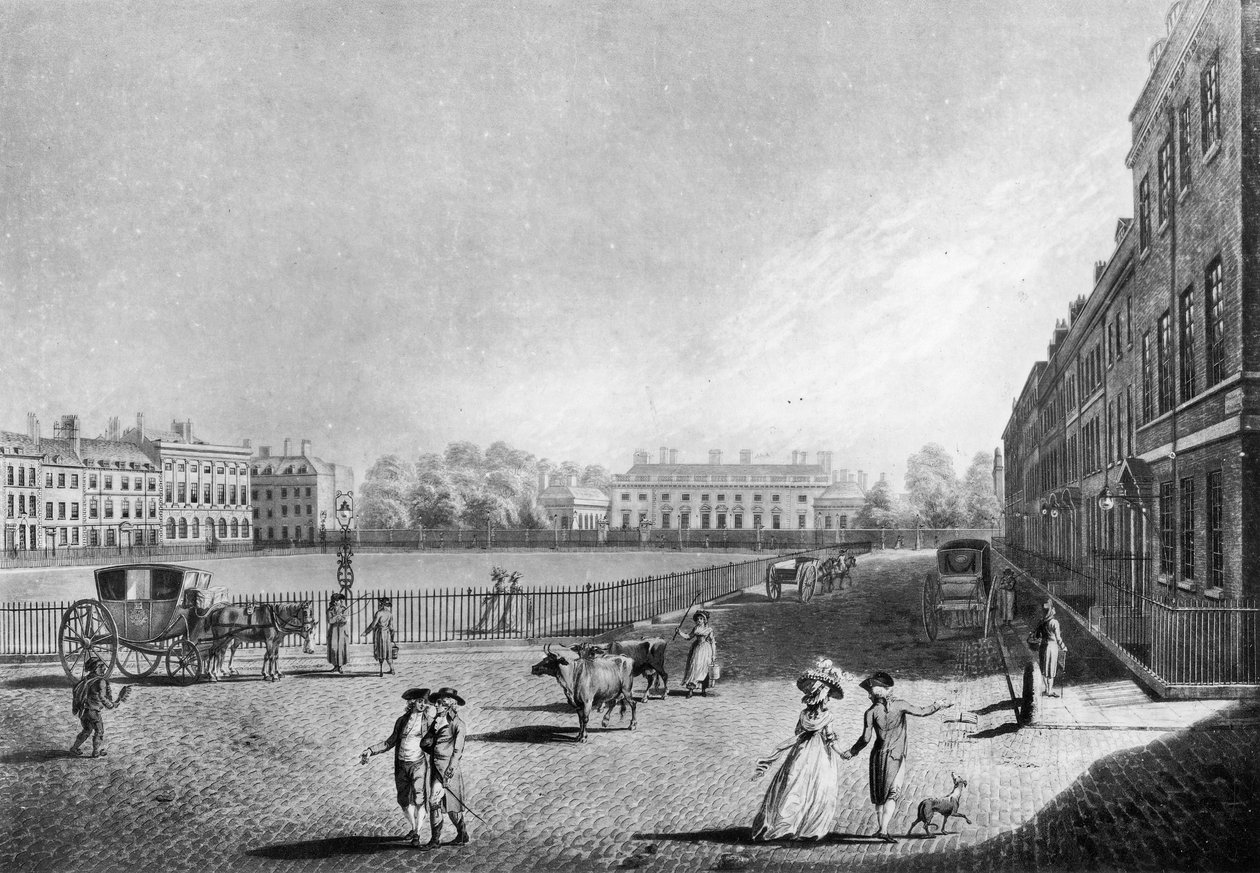Vue de Bloomsbury Square, 1787 - Edward (after) Dayes