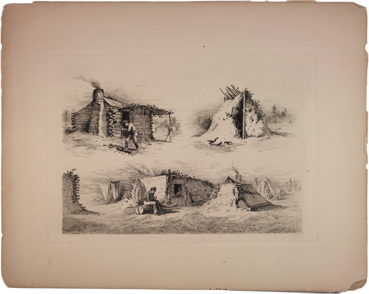 Une cabane de charretier, 1876 - Edwin Austin Forbes