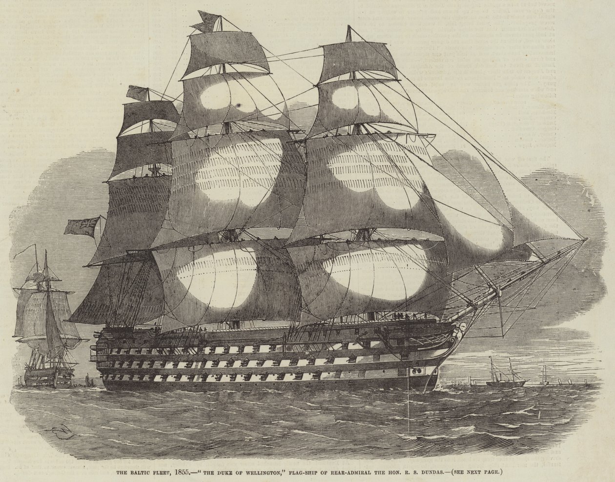 La Flotte Baltique, 1855, Le Duc de Wellington, Navire Amiral du Contre-Amiral l