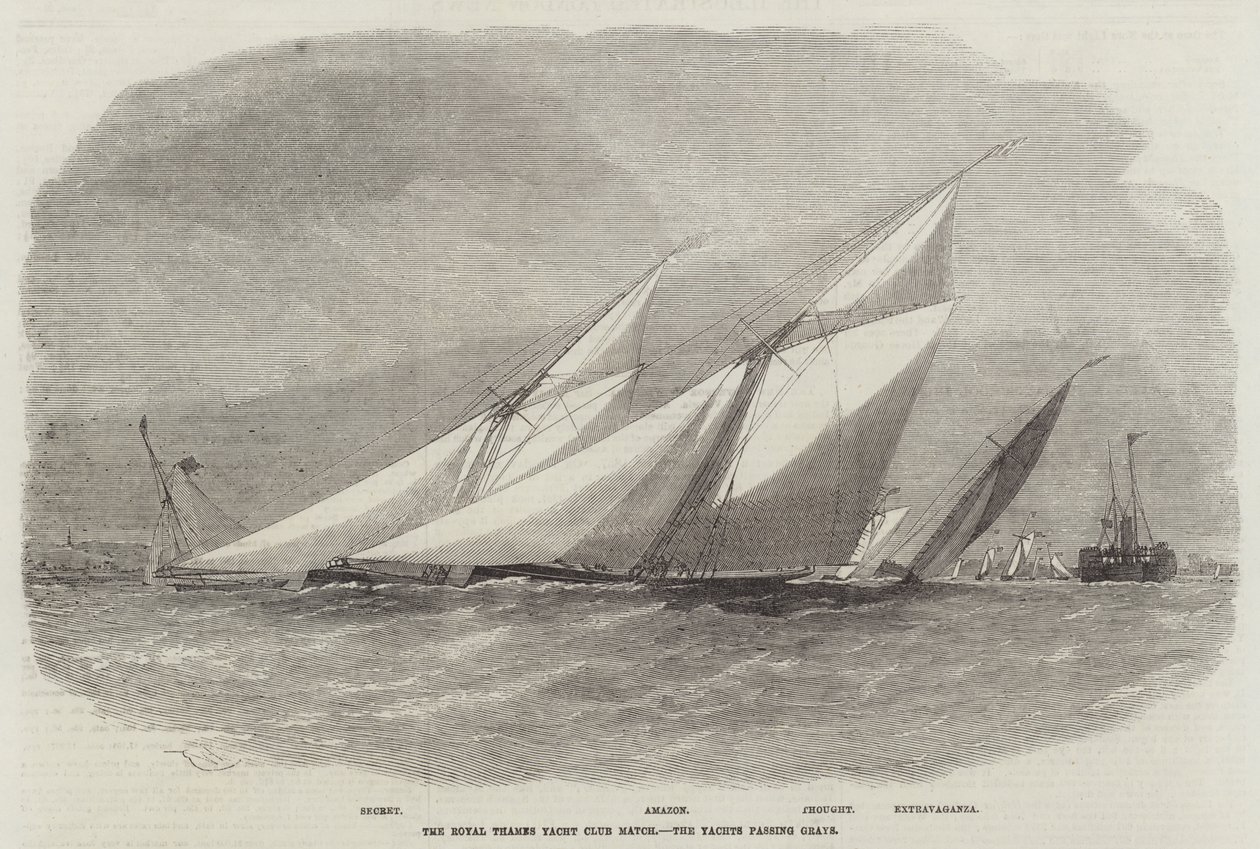 La course du Royal Thames Yacht Club, les yachts passant Grays - Edwin Weedon