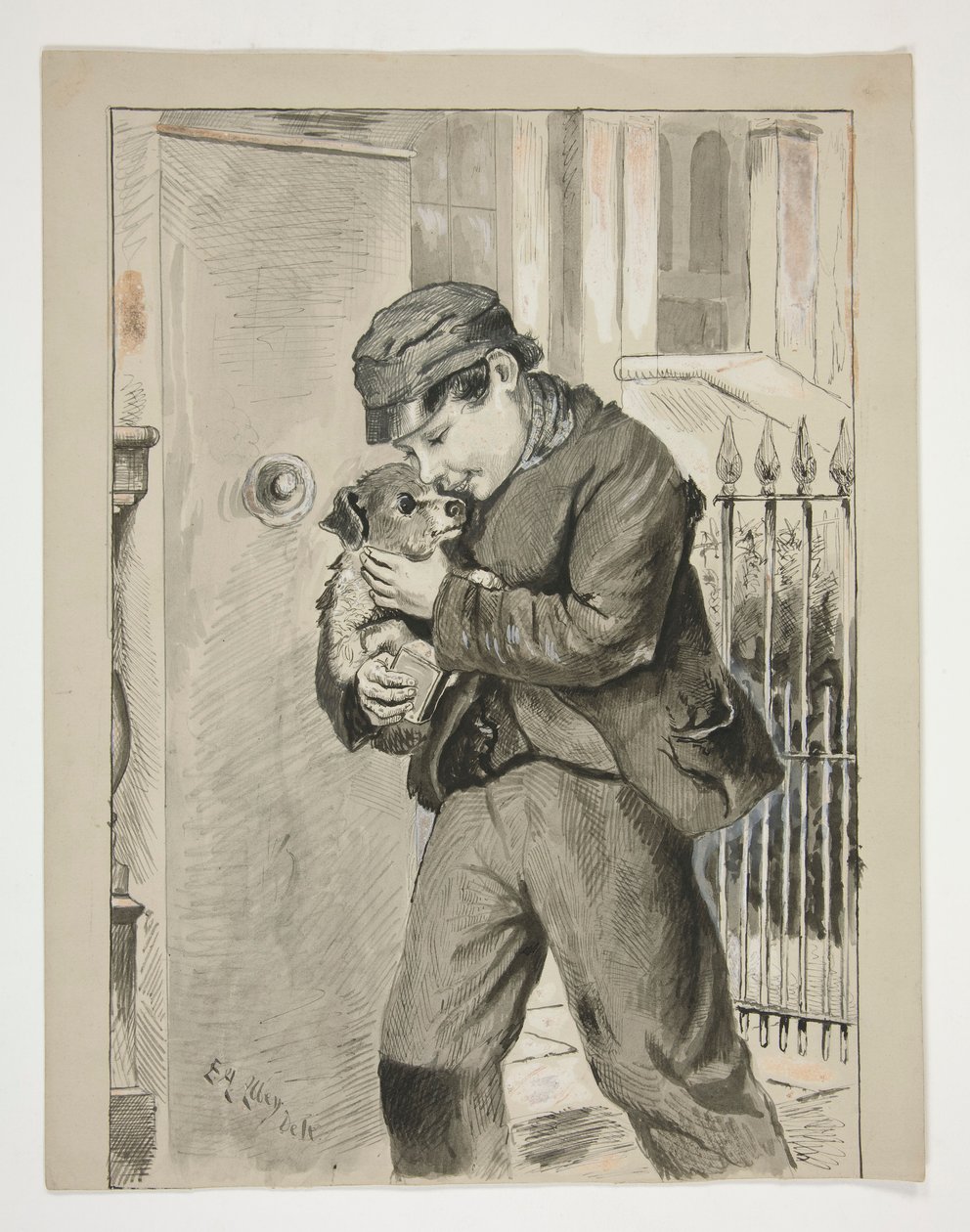 Garçon avec chiot - Edwin Austin Abbey