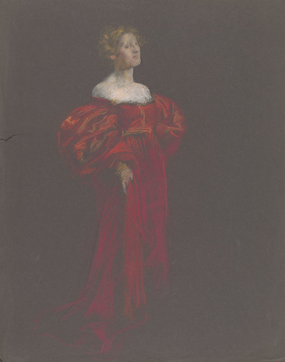 Figure féminine en bleu et rose - Edwin Austin Abbey