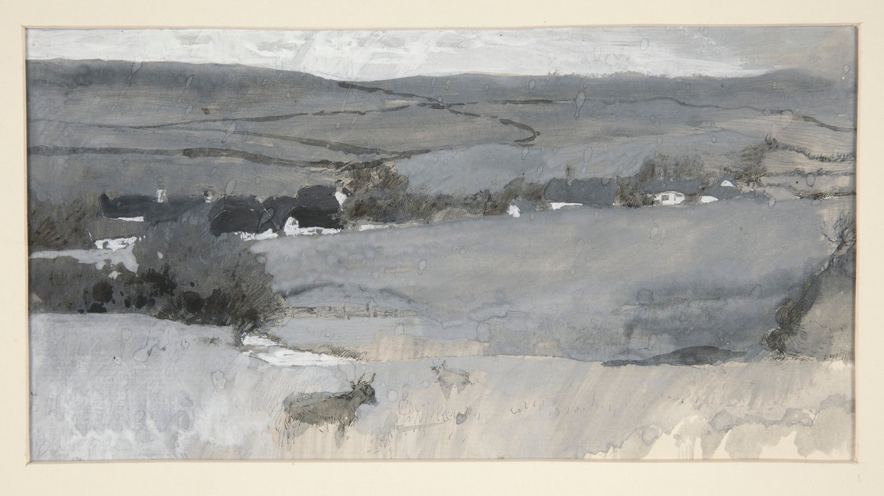 Paysage avec vache au premier plan - Edwin Austin Abbey