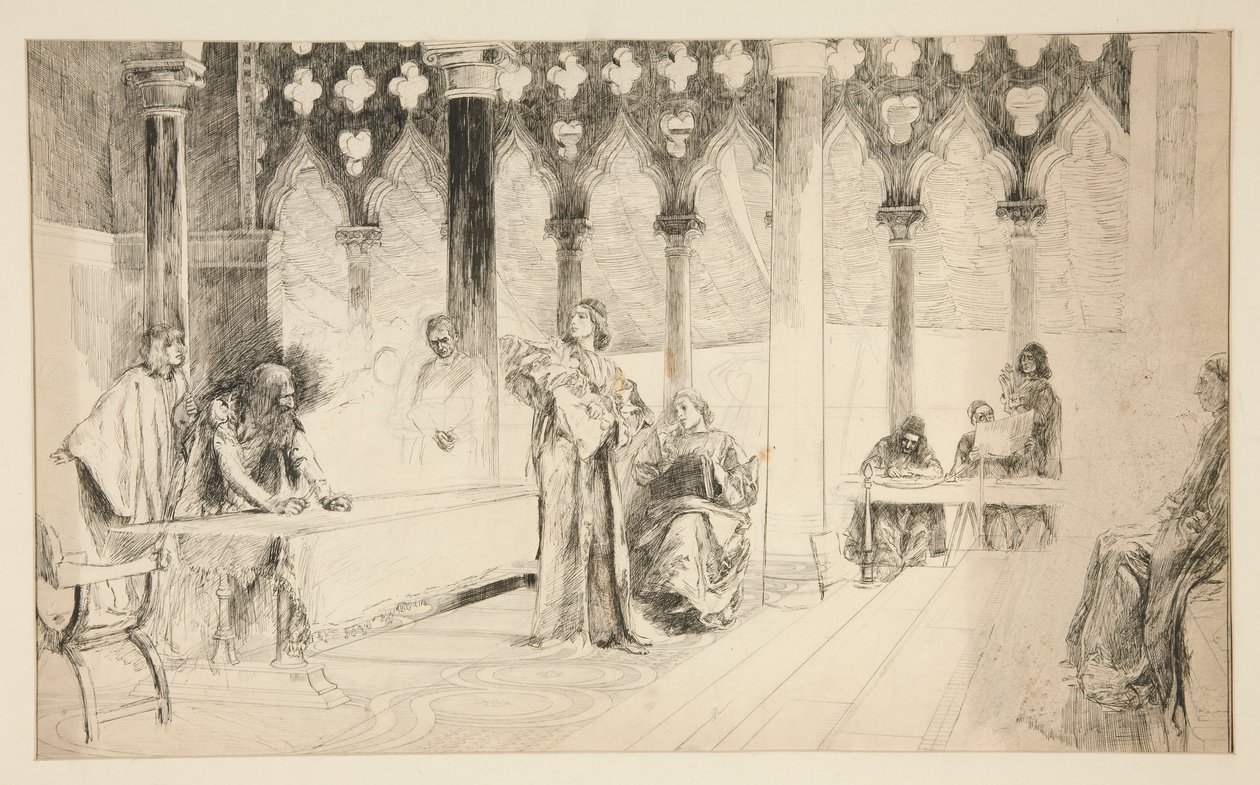 Scène de procès, du Marchand de Venise - Edwin Austin Abbey
