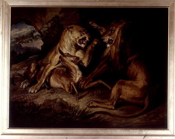 Lions sur une proie - Edwin Landseer