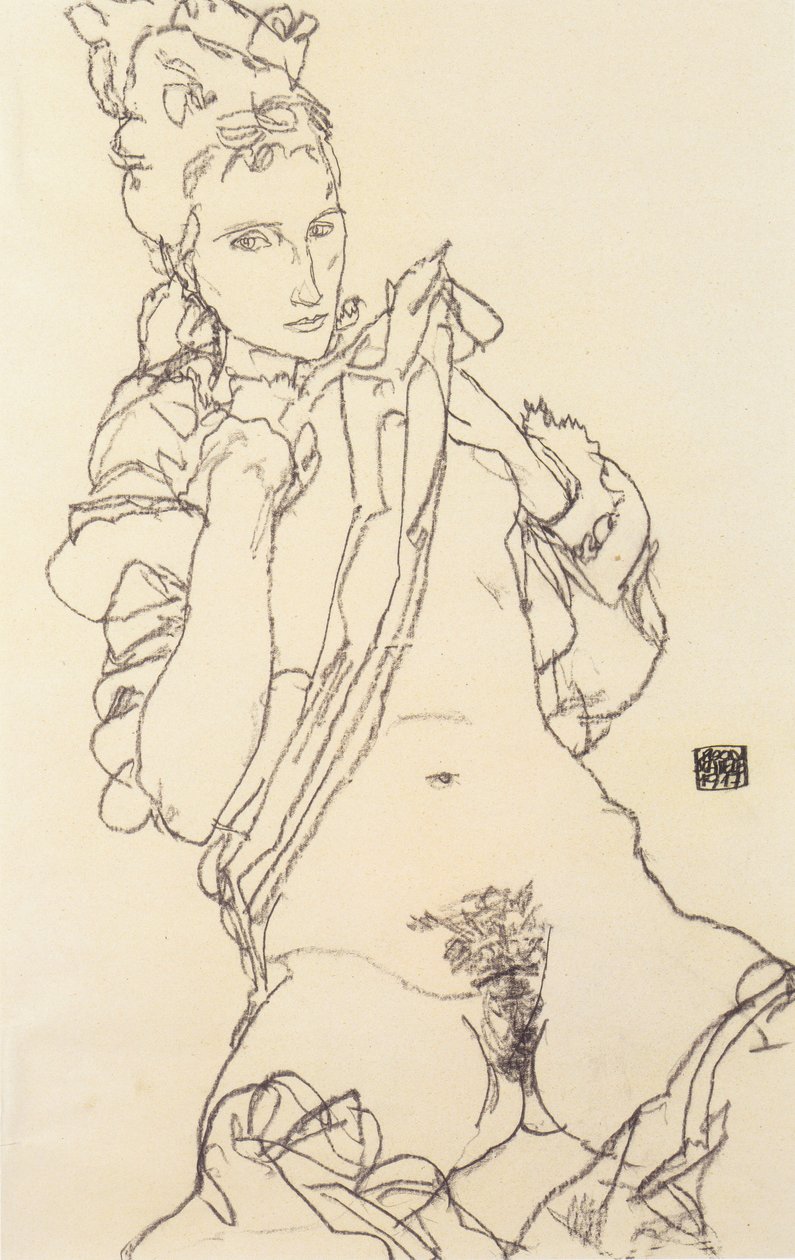 Nu féminin - Egon Schiele