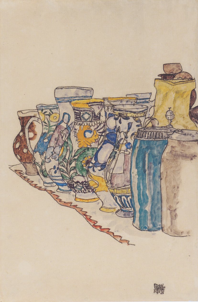 Pichets paysans peints - Egon Schiele