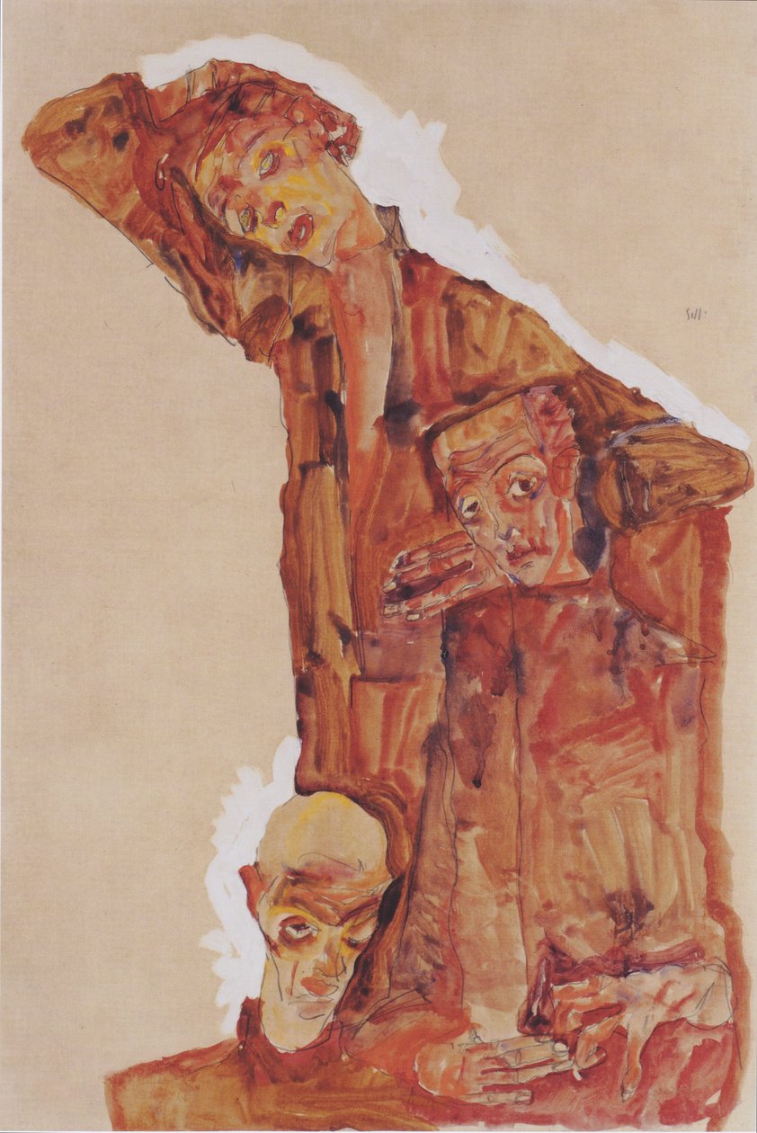 Triple autoportrait - Egon Schiele