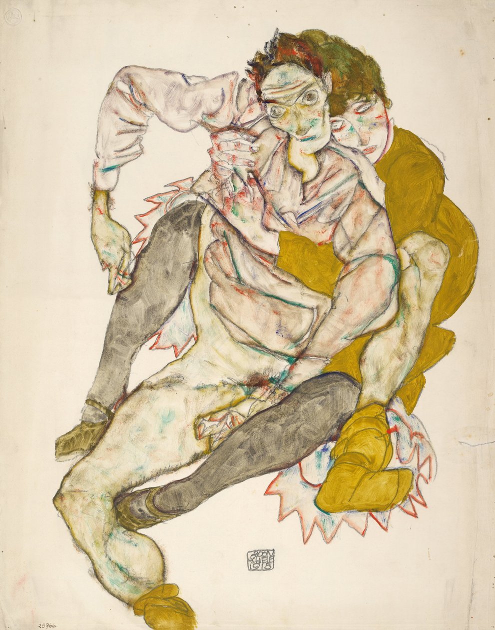 Couple assis, 1915 - Egon Schiele
