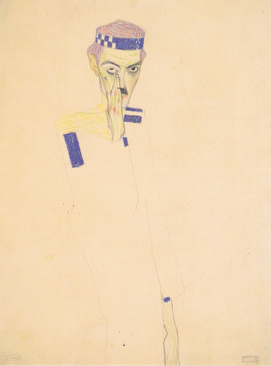 Autoportrait avec bandeau - Egon Schiele