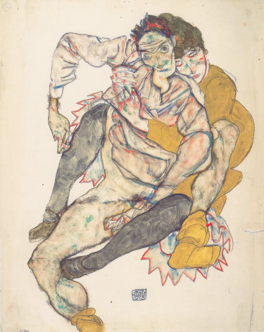 Couple assis - Egon Schiele