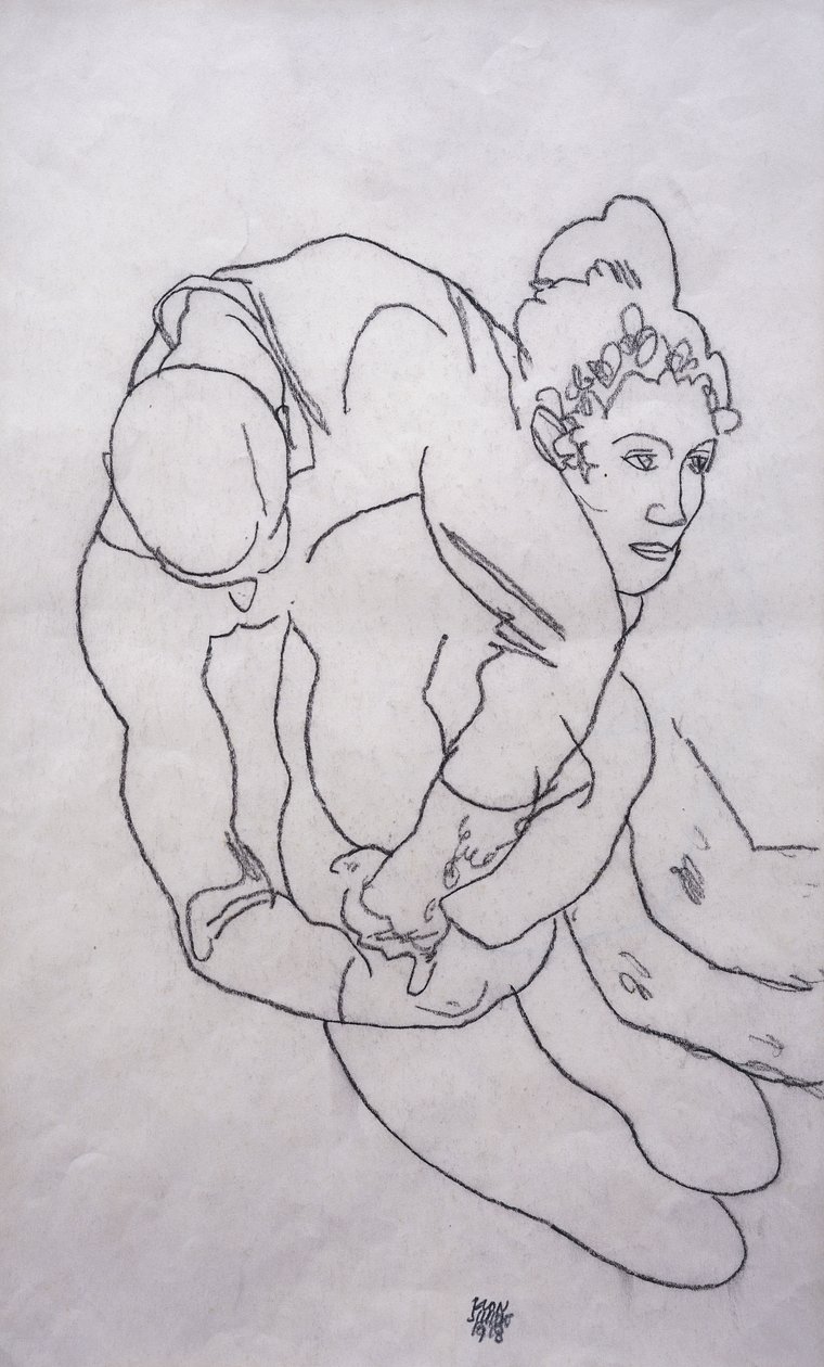 Être embrassé - Egon Schiele