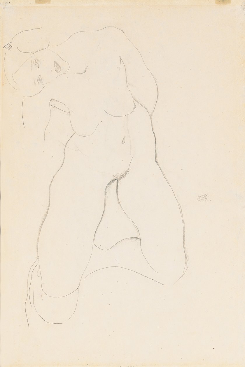Femme nue agenouillée, 1912 - Egon Schiele