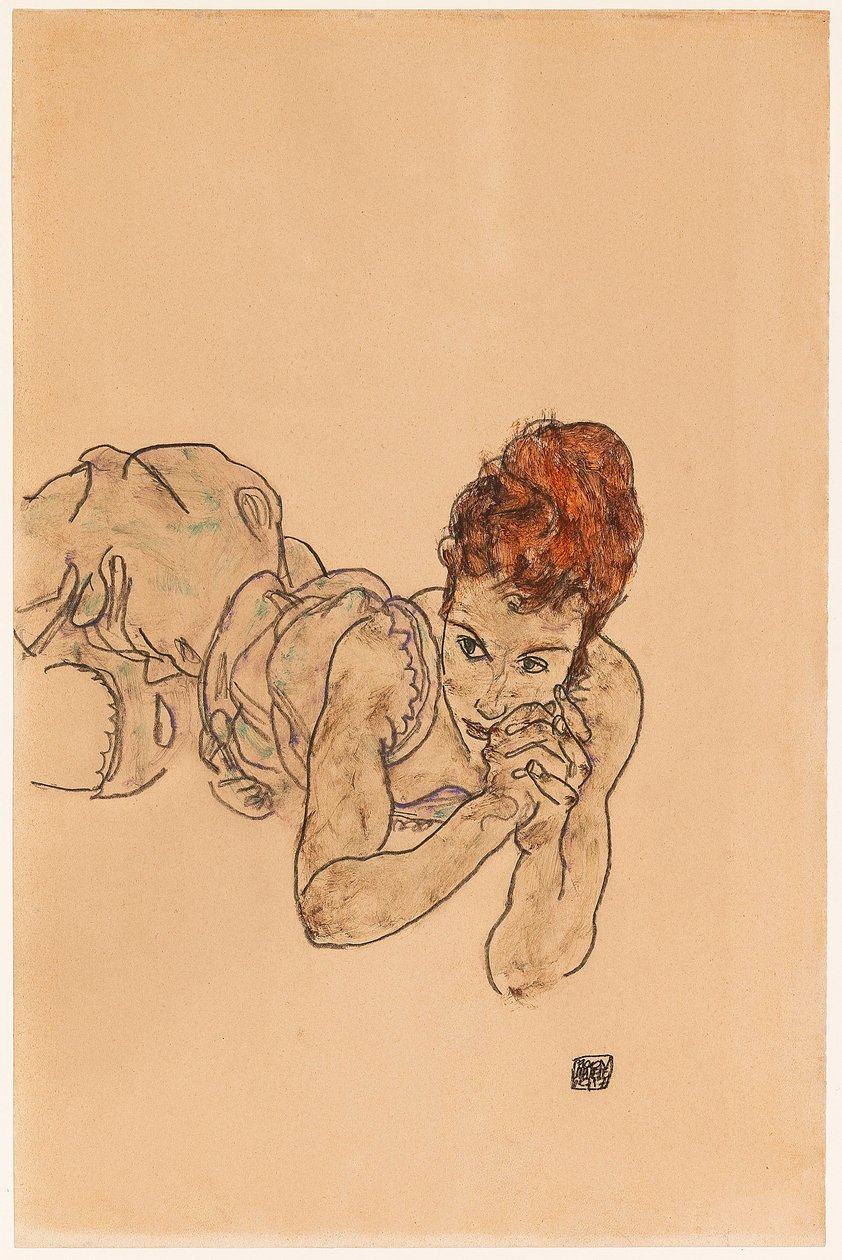 Femme allongée, 1917 - Egon Schiele