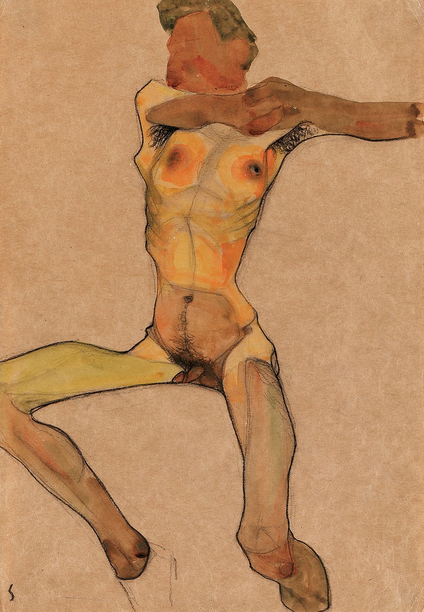 Nu masculin, jaune, 1910 - Egon Schiele