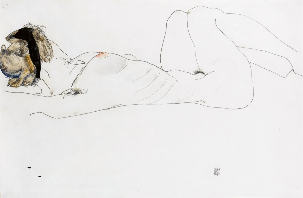Femme nue allongée, 1912 - Egon Schiele